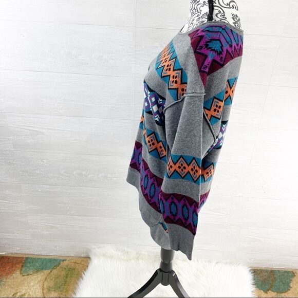 Anthropologie Plenty by Tracy Reece Fairisle Stripe Slouchy Pullover Sweater - Picture 6 of 8